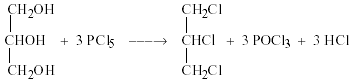 Image result for glycerol into 1,2,3 tri chloro propane